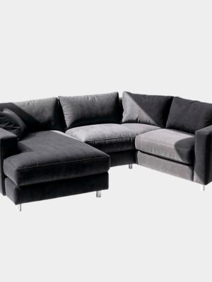 L-Shaped Velvet Sectional Sofa