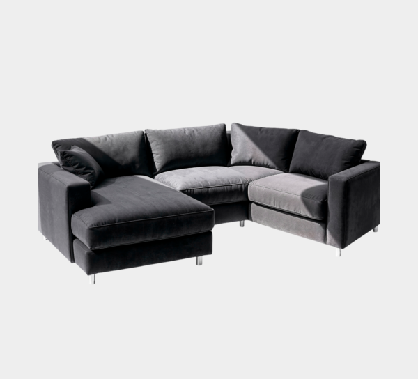 L-Shaped Velvet Sectional Sofa
