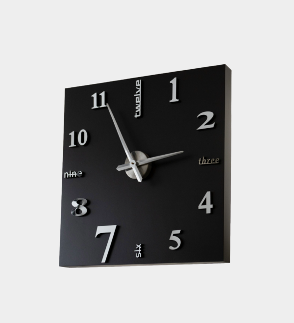 Modern Black Square Wall Clock